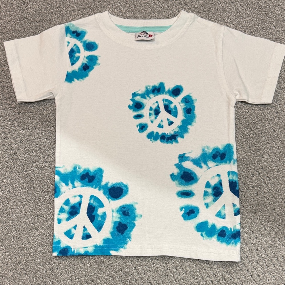 Blue Tie-Dye Peace Kids' T-Shirt